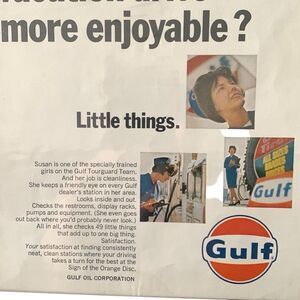Vintage 1966 Gulf What Can Susan Catt Do to make Your Drive Ad Advertisment
